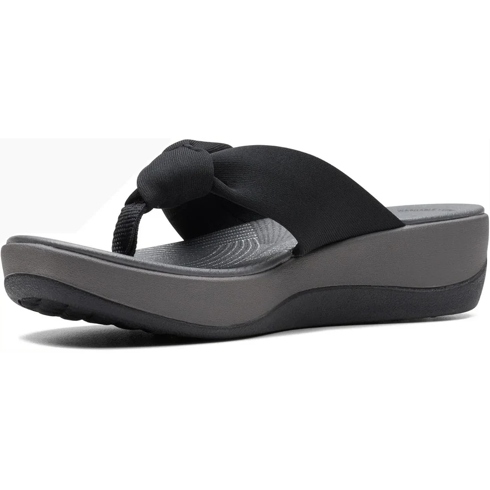 Clarks Cloudsteppers Arla Glison Black Grey Thong Sandals Womens 8 M